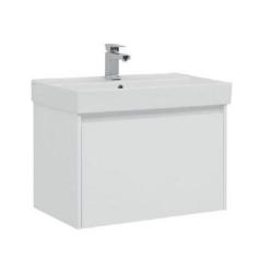 Тумба с раковиной AQUANET Nova Lite 75 1 ящик белый глянец