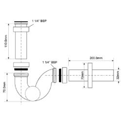 Сифон трубный MCALPINE MRP3220-CB-NW