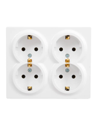 Розетка сетевая LEZARD Leto 4 гнезда с заземлением белый 752-0200-127BDP