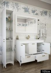 Тумба с раковиной SANFLOR Ванесса 105 напольная белый