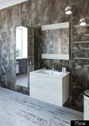 Тумба с раковиной SANFLOR Чикаго 75 дуб крафт белый Piano