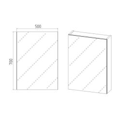 Зеркальный шкаф VIANT Куба 50*70 см